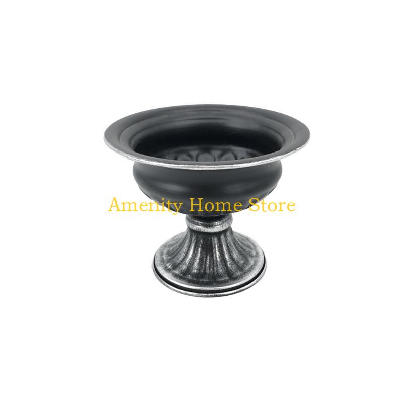 F26C Vintage Metal Flower Vase Farmhouse Pot for Dried Floral Arrangements Container Table Centerpiece Rustic Wedding Home