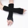 Fingerless Long Wrist Gloves White Black Ankle Wrist Sleeves Fashion Elbow Mittens  Girl Boys