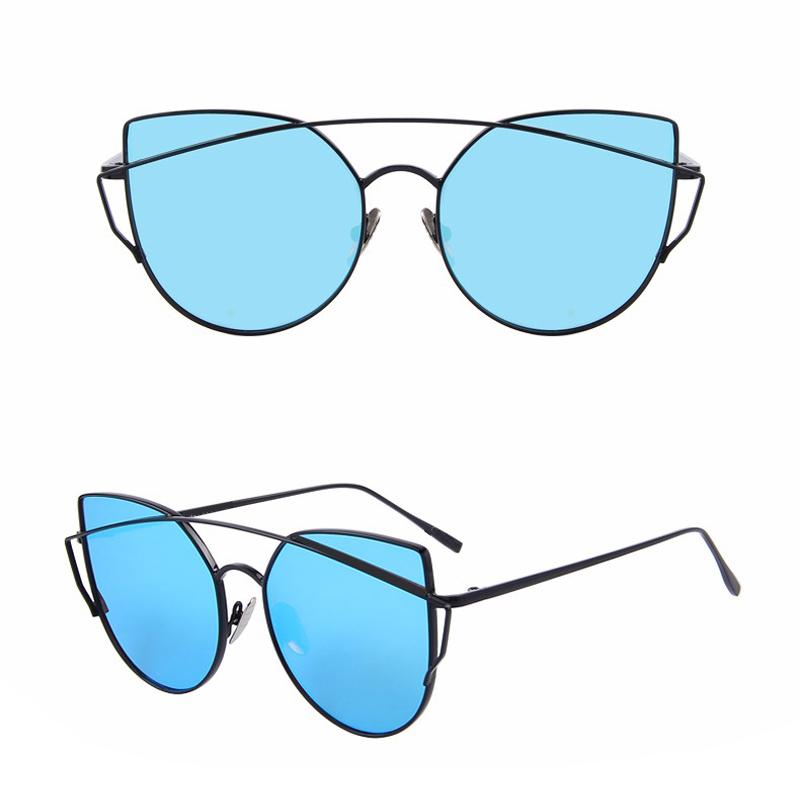 Розовые винтажные зеркальные женские солнцезащитные очки «кошачий глаз», брендовые дизайнерские женские солнцезащитные очки с двойными лучами в стиле ретро Feminino