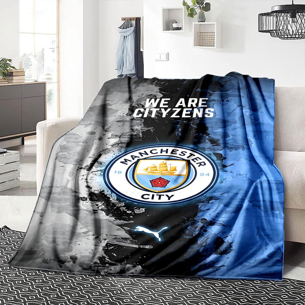 Manchester Crest Blankets Flannel Printed Breathable Warm Throw Blanket for Home Office Bedspreads 0708a4