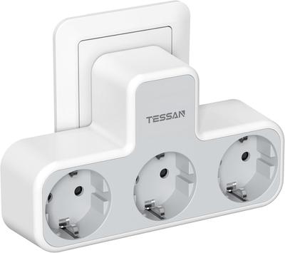 Tessan Удлинитель на 3 розетки, удлинитель 3 в 1, удлинитель для дома и офиса, совместимый с телефонами и ноутбуками
