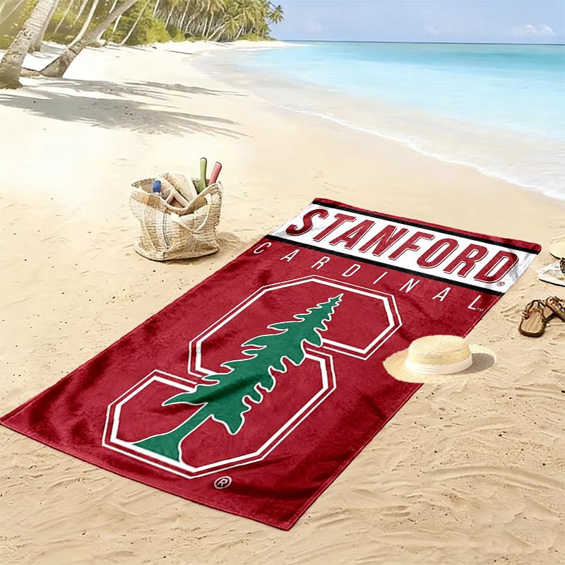 Пляжное полотенце Stanford Cardinal Print, Большое, Мягкое, Быстросохнущее, для Пляжа, Кемпинга, Плавания