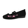 Embroidered Flat-soled Single Shoes Women's Spring and Summer New Large-size Round Head Shallow Mouth Casual Women's Shoes