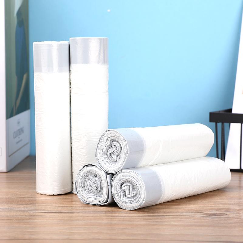 Thickened White Drawstring Disposable Trash Bags for Household Use