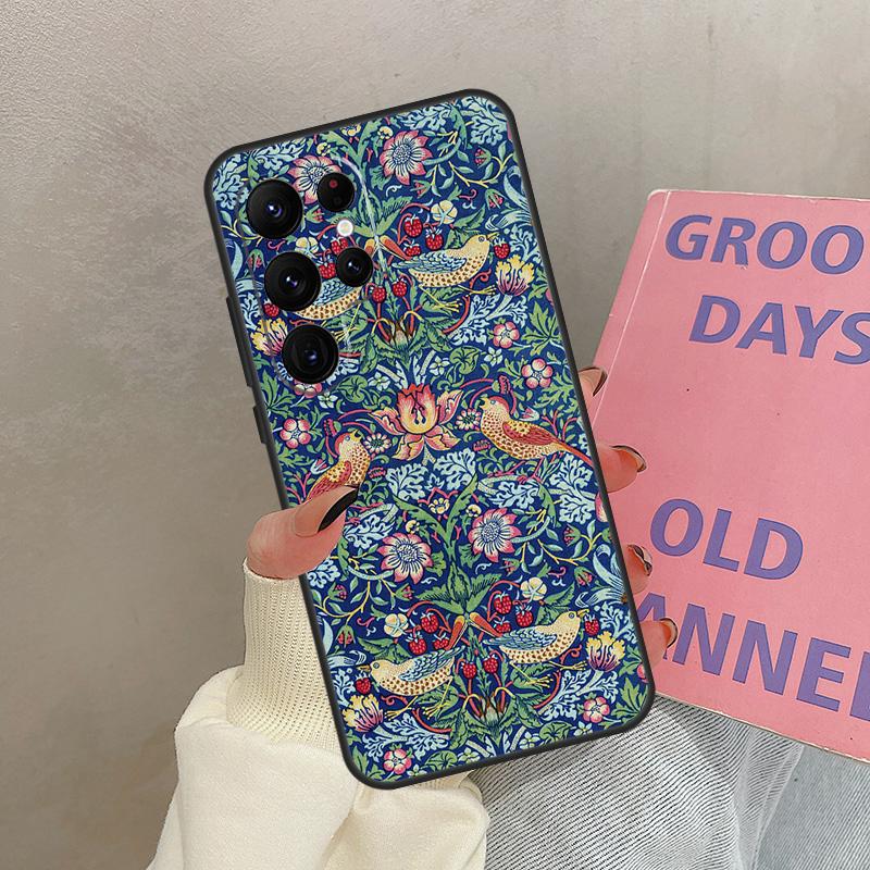 Чехол William Morris для Samsung Galaxy S23 Ultra S22 Plus S21 Ultra S20 FE S9 S10 Note 10 20 Ultra