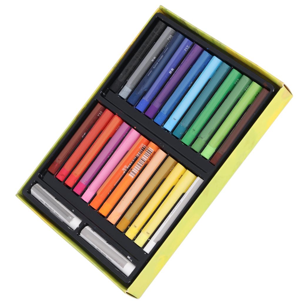 26pcs Oil Pastels 24 Colors Glossy Soft Touch Safe Reliable Practical DIY Making Coloring