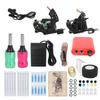Complete Tattoo Kit Liner Shader Tattoo Coil Machine Power Supply Foot Pedal Needles Tips Tattoo