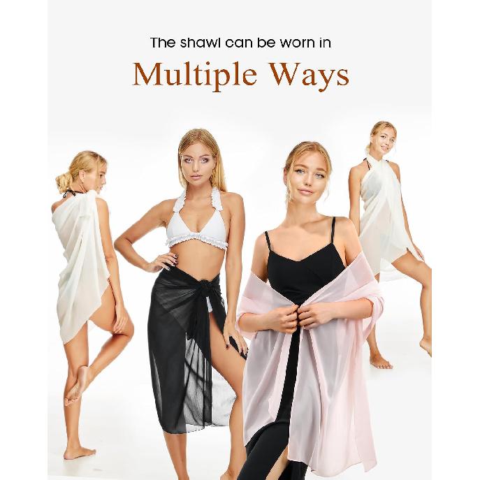 FURTALK Chiffon Shawl Wraps for Women Evening Dresses Soft Scarf Formal Wedding Bridal Scarves