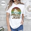 Mexico 2026 Retro Travel Shirt Palm Tree Graphic Tee Beach Vacation Short Sleeve Summer Men's and Women's Casual T-shirt