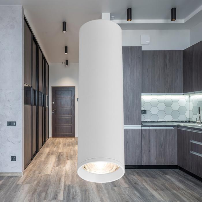 Длинный алюминиевый прожектор GAMA-5520 круглый GU10 35W Белый