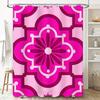 Pink White Geometric Shower Curtain 3D Printed Bathroom Decor Waterproof Fabric Shower Curtains for Home Kitchen Bath Tub Size A