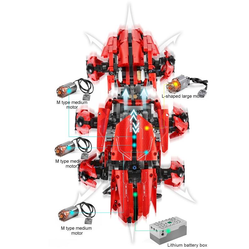 MOULD KING 20005 Технические строительные блоки, приложение с дистанционным управлением, робот, моторизованный прогулочный танк, модель кирпичей, детские игрушки, Рождественский подарок