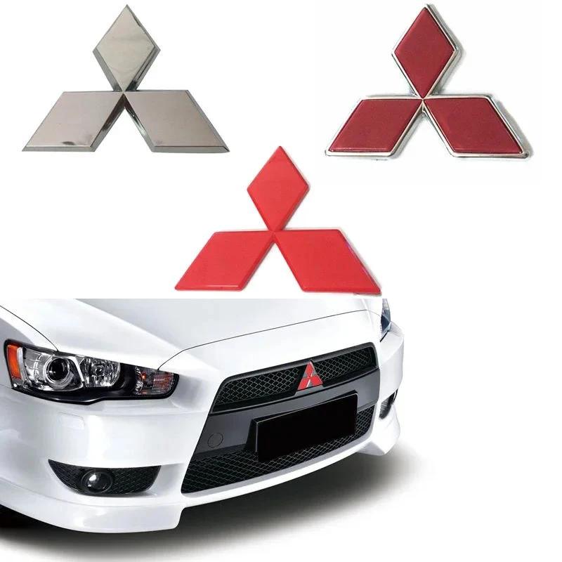 ABS for Mitsubishi Lancer ASX Colt Pajero V7 Outlander Eclipse Delica EVO Car Front Grille Badge Decal Cover Rear Emblem