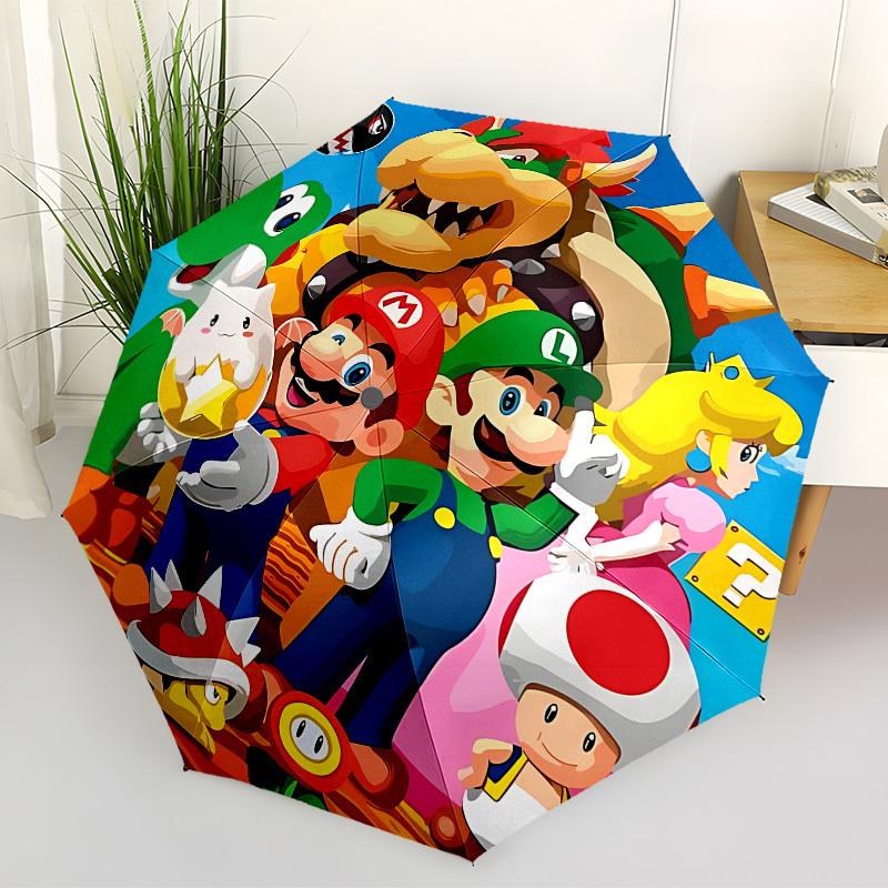 1pc Super Mario Bros Automatic Open/Close Umbrella, Lightweight Design for Everyone, Halloween & Christmas Gifts - Ideal for Daily, Formal, Party Use,