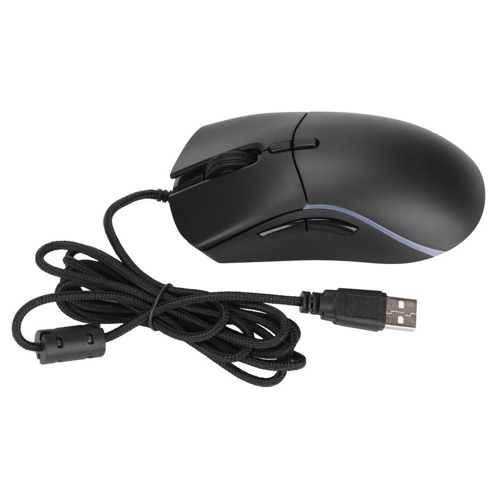 RGB-мышь 13 режимов подсветки 6 уровней DPI Свободный вес Черная эргономичная игровая мышь для компьютера для игр