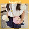 Lock Shape Flower Solid Color Single Shoulder Crossbody Bag Kids Gift Fashion