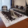Retro American-Style Cowhide Carpet: High-Grade Leather Floor Mat for Living Room and Bedroom, Light Luxury, Soft, and Trendy Design.