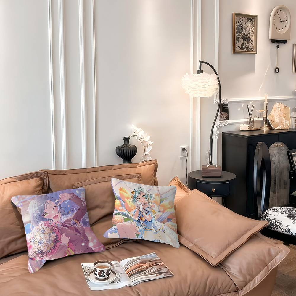 BanG Dream-Хикава Хина Подушка Аниме Подушка Диван Кровать Подушка для головы Наволочка Чехол для подушки 45x45 см Мода