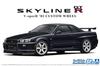 AOSHIMA The Model Car Series SP08 Nissan BNR34 Skyline Custom Wheel Пластиковая модель 1/24 GT-R V-SPEC '02