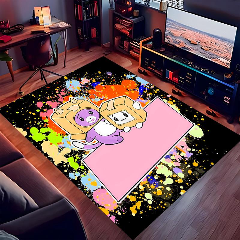 Lankybox Foxy and Rocky2 Printed Absorbent Washable Carpet, Non-Slip Bathroom Mats, Kitchen Rugs, Yoga Mat,Living Room Entrance, Camping Picnic Rugs