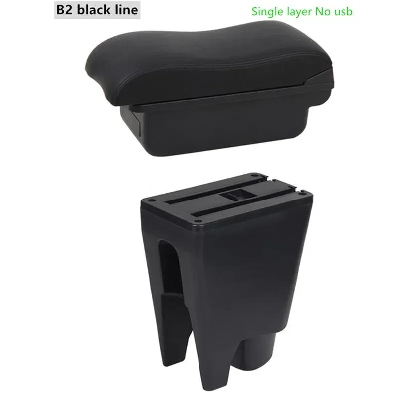 Storage Box with USB LED For Peugeot 107 Citroen C1 Toyota Aygo BJ BYD F0 Car Armrest Box Leather Arm Rest Center Console