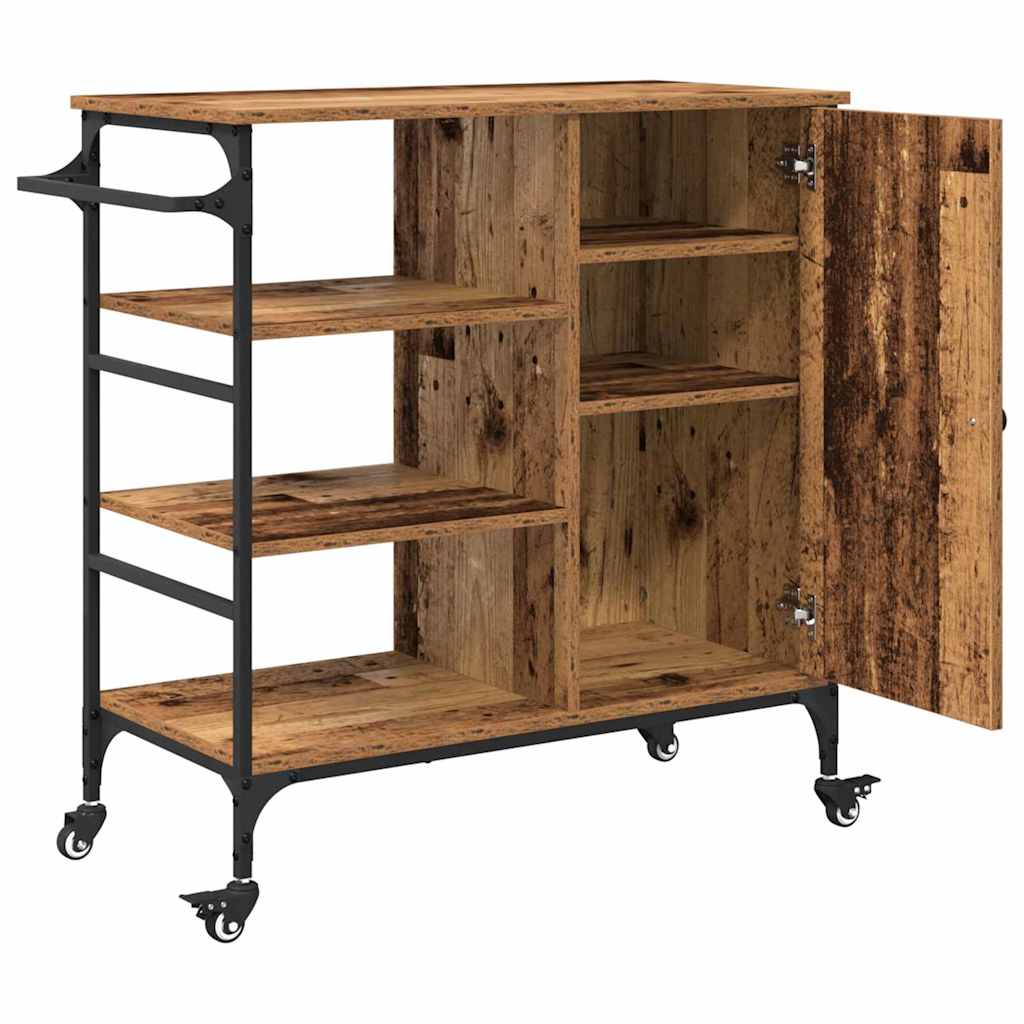 Kitchen Trolley Reclaimed Wood Look 87.5 x 39 x 84.5 cm Engineered Wood