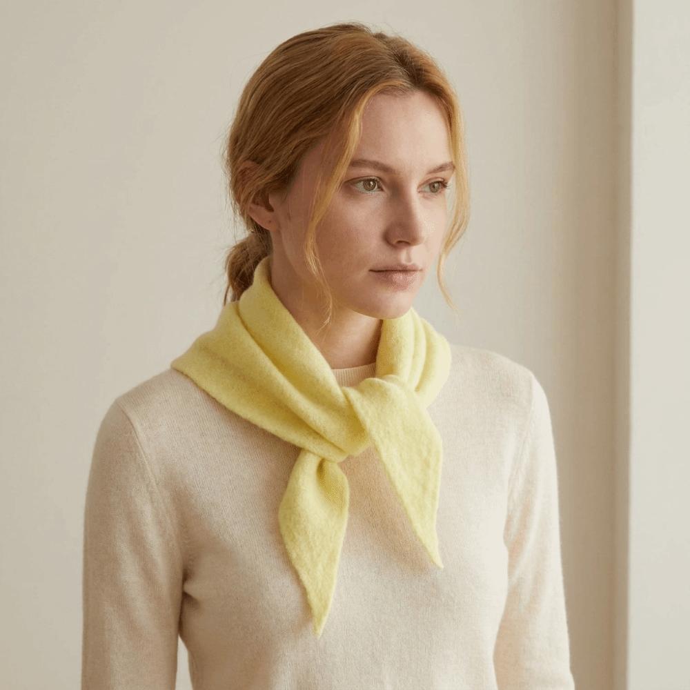 Solid Color Knitted Triangle Scarf Wool False Collar Sweet Cross Neckerchief Women