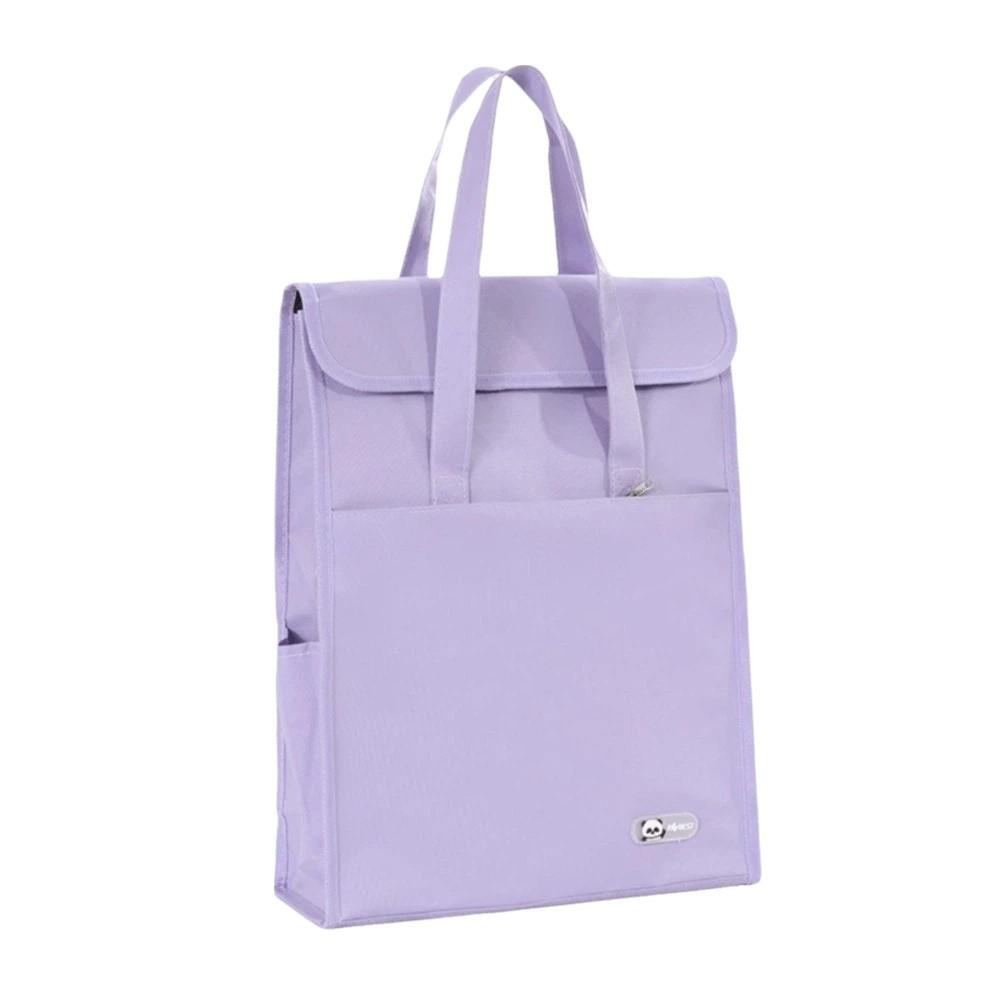 Durable Tote Bag Multiple Pockets Double-Layer Student Tutorial Bag Oxford Cloth Large Capacity Shoulder Handbag Document