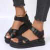 Open Toe Flatform Wedges Shoes Woman Summer Beach Sandals Sexy Women Plus Size PU Leather Sandalias