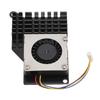 Для RasPi 5 Активный кулер 4-контактный разъем Стабильная работа Алюминиевый сплав Активный охлаждающий вентилятор Черный