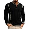 Men'S Button Up Long Sleeved Fashionable Casual Sports Top