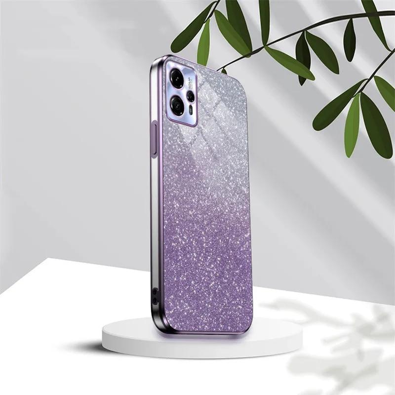 Модные чехлы с блестящим покрытием 2 в 1 для Moto G13 G23 G30 G32 G83 G84 G50 G60 G52 G53 G72 G73 G8 G9 Plus E20 E22 E32, силиконовый чехол, защитная задняя крышка