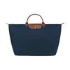 Сумка-тоут Le Pliage из канваса с кожаной отделкой, дорожная сумка, женская, морской синий, 1624089P68