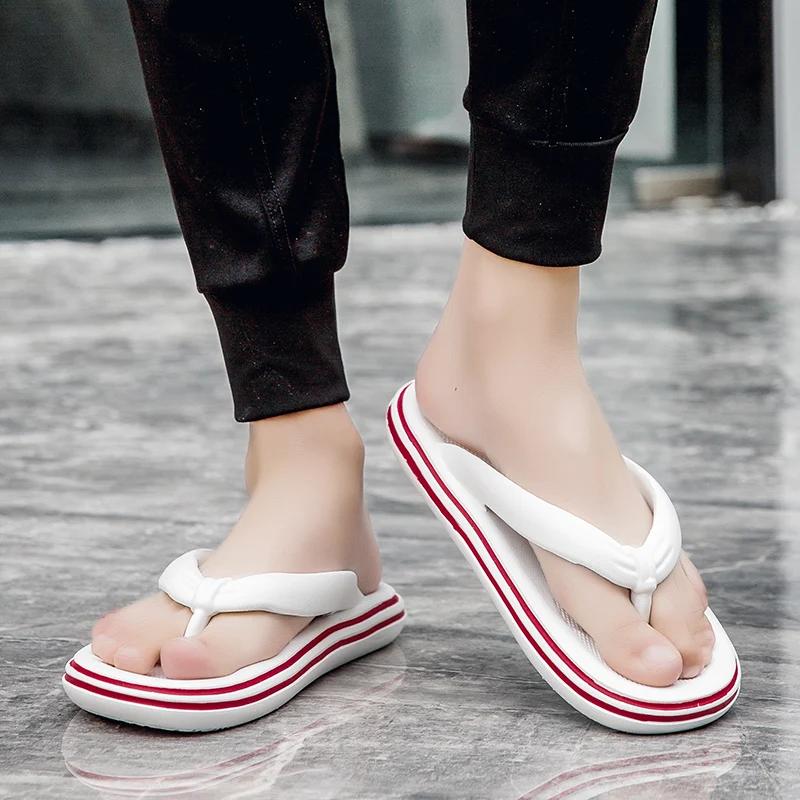 Модные шлепанцы мужские сандалии-вьетнамки лето 2025 новая женская обувь толстая подошва ЭВА нескользящие шлепки для улицы и дома обувь для пар