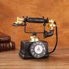 Vintage Artificial Telephone Model Retro Telephone Metal Ornament  Photography Props