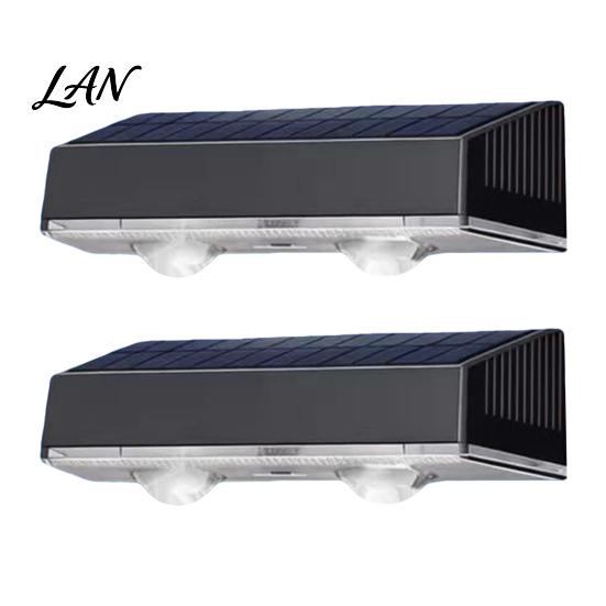 Rechargeable Solar Fence Lights Magnetic Wall Wash Light, Waterproof Outdoor Lamp with RGB Dual Lens & Warm White, 12H Battery, Easy Mount Pathway