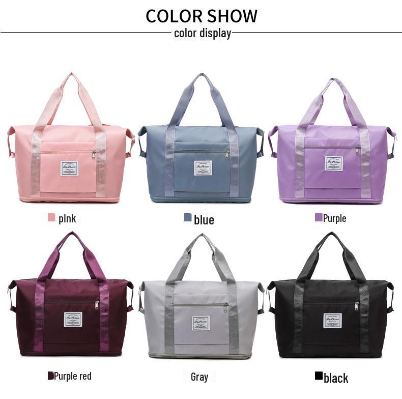 Женская деловая дорожная сумка: Портативный, вместительный чемодан с функцией разделения на сухое и влажное для одежды и спортивного снаряжения