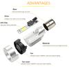 New Angel Eyes COB Motorcycle Headlight Bulbs LED Head Lamp Fog Light 40W 4000LM