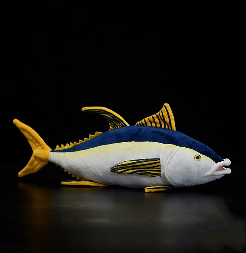 ZHONGXIN MADE Realistic Yellowfin Tuna Plush Toy Realistic Deep Sea Animal Yellowfin Tuna Plush Toy Super Soft Stuffed Animal Kids Model Toy Kids Gift