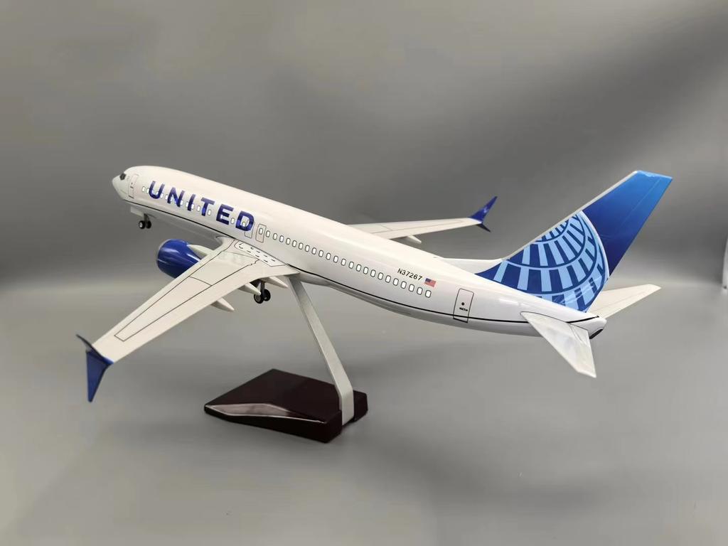 Модель самолета смола литой самолет модель United Airlines B737 47см 1:Коллекция масштабных моделей самолетов для демонстрации, рождественские подарки