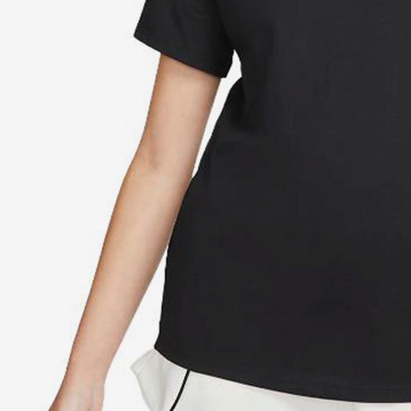 Nike Однотонная женская футболка с круглым вырезом и коротким рукавом, цвет черный DX7905-010