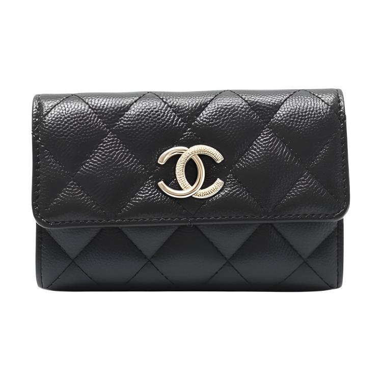 Chanel Logo Quilted Calfskin Card Holder Women Accessories Black AP4905-B22098-94305