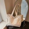 Lightweight Large Capacity Commuter Tote Bag Solid Color Shoulder Bag