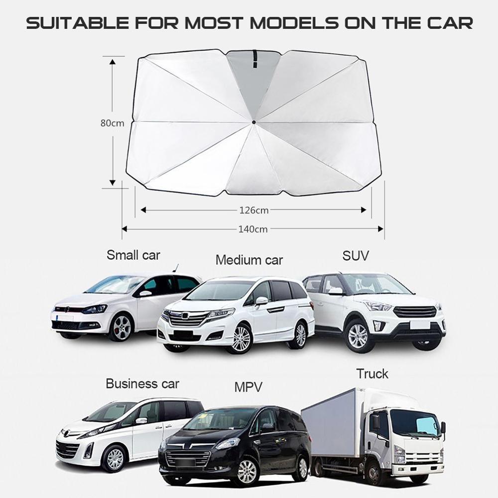 125cm 140cm Foldable Car Windshield Sun Shade Umbrella Car UV Cover Sunshade Heat Insulation Front Window Interior