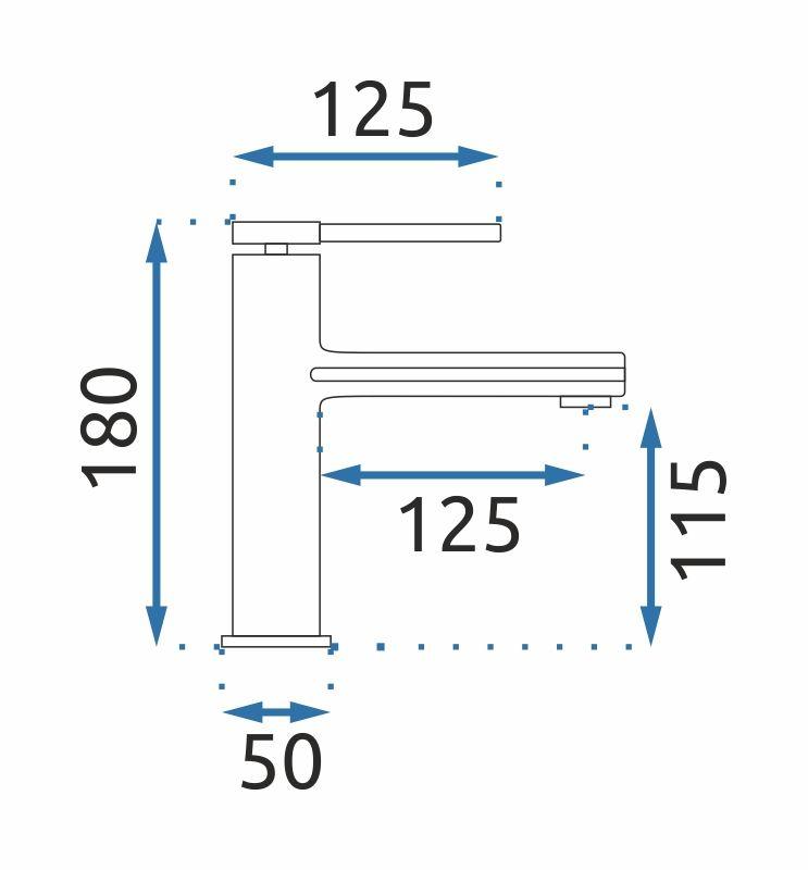 Bateria umywalkowa oval czarna niska sku rea-b6516