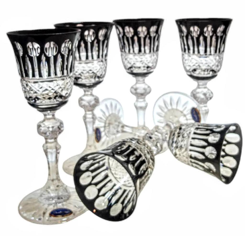 Exclusive black liqueur glasses 60 6 pieces