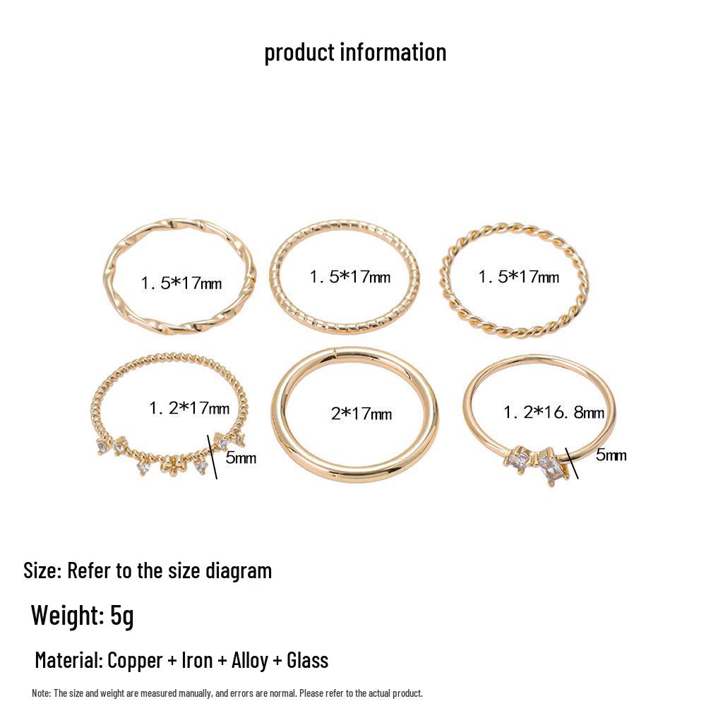 Korean Style Zirconium Braided Ring: Smooth, Fashionable Design for Women