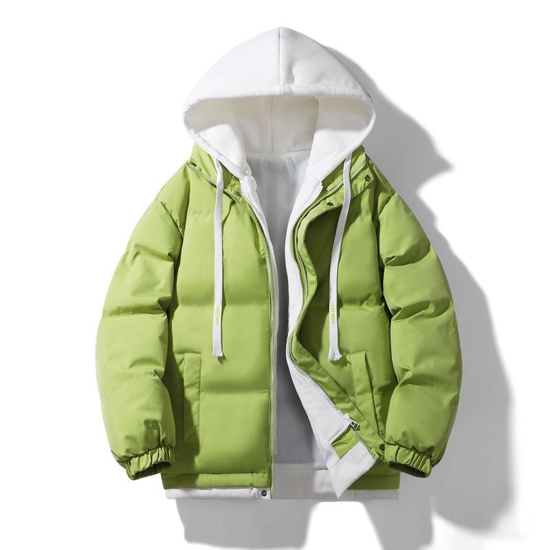 Зимнее Модное и Универсальное Свободное Парное Худи Толстое Теплое Пальто