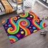 Colorful Abstract Swirl Pattern Carpet with Geometric Shapes Design Suitable for use as an anti-slip for living room bedroom sofas