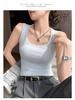 Women's Cotton Y-Back Tank Top - Versatile, Slimming, Casual Wear Camisole for Spring and Summer